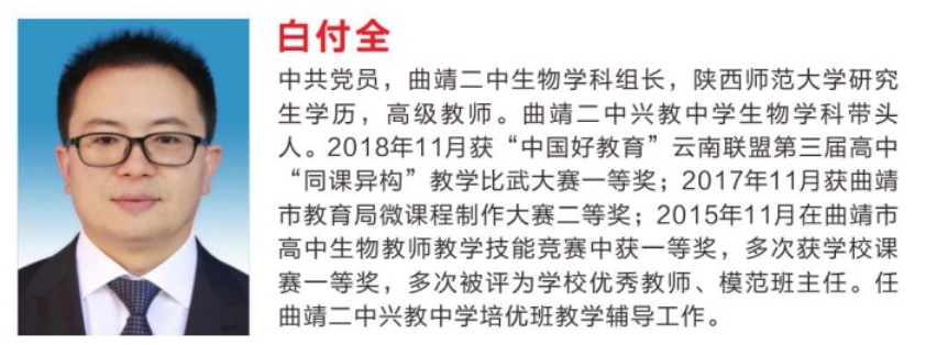 白付全&mdash;&mdash;&mdash;&mdash;曲靖二中生物学科组长